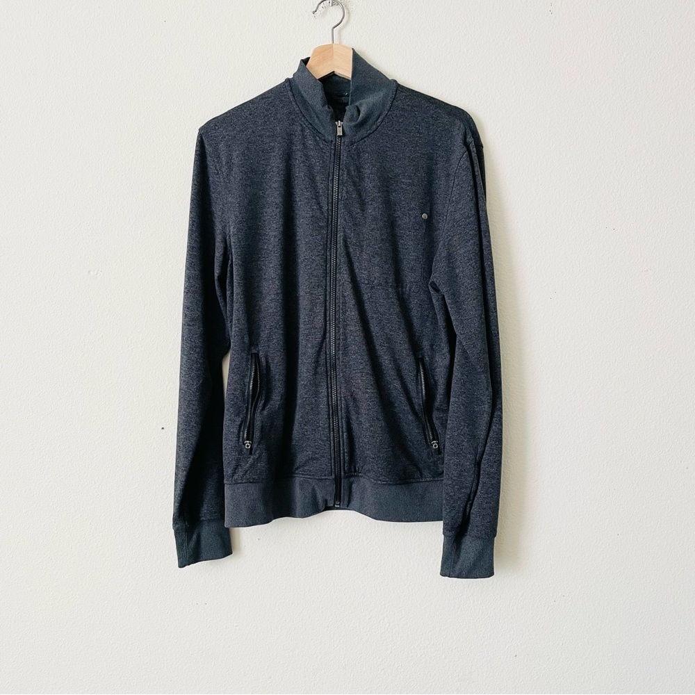 Vuori MEDIUM Ponto Track full zip jacket in charcoal gray